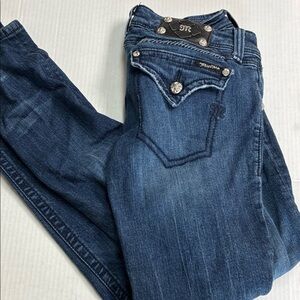 Miss Me Indigo Skinny Jeans with Embellished Back Pockets
